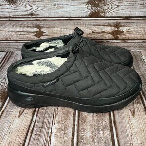 SKECHERS Women's 8 On-The-Go Joy Lounge Black Fleece Slip-On Shoes 175263 NWOT